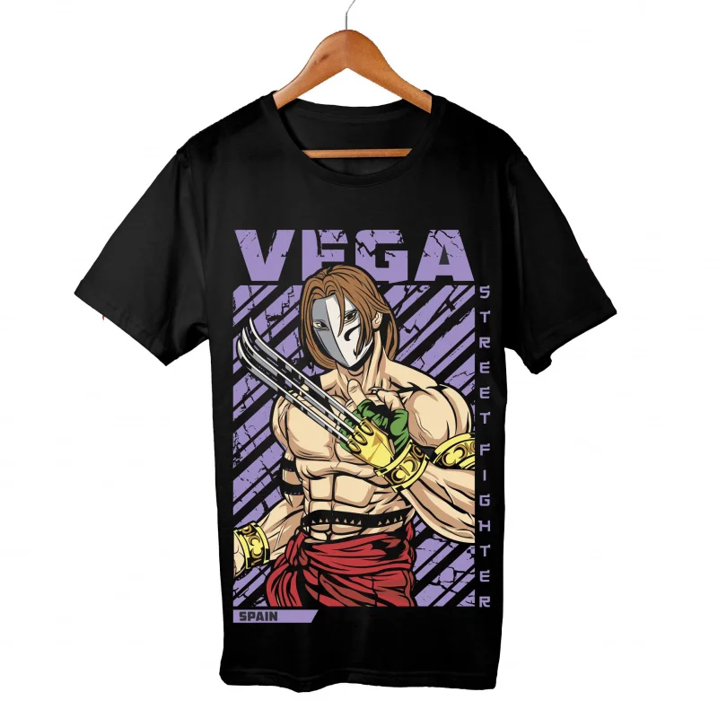 

Vega 0329 Street Fighter Retro Combat Gift t shirt Arcade game Graphic Tee 100% cotton print Y2K Clothes Large size Tops S-6XL