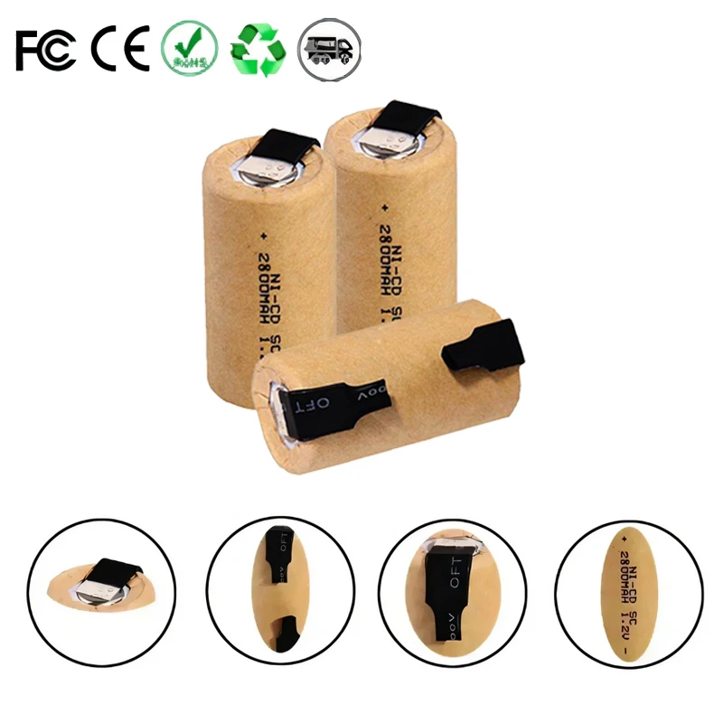 Battery replacement Ni-CD SC batteries 2800mAh high power 1.2V rechargeable battery for power tools electric drill screwdriver