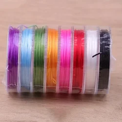 8 Rolls 10Meters 0.8mm Colorful Crystal Elastic Cord Flat Wear Resistant Beading Thread For DIY Jewelry Making Bracelet Necklace
