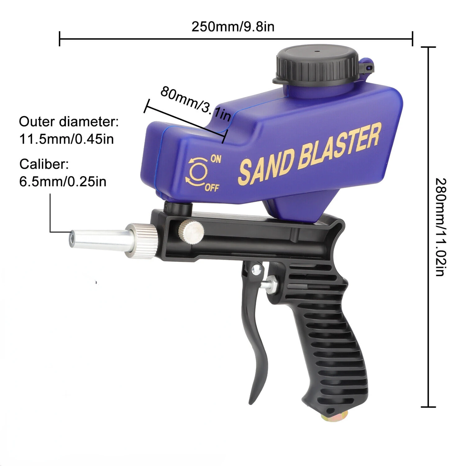 Efficient, Versatile, and Lightweight Portable Sandblaster Machine - Powerful 1/4" Air Sandblasting Gun for Home and Industrial