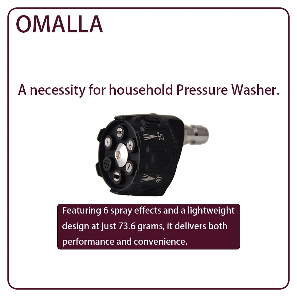 OMALLA six-in-one fan-saped nozzle /Pressure Washer Spray Nozzles