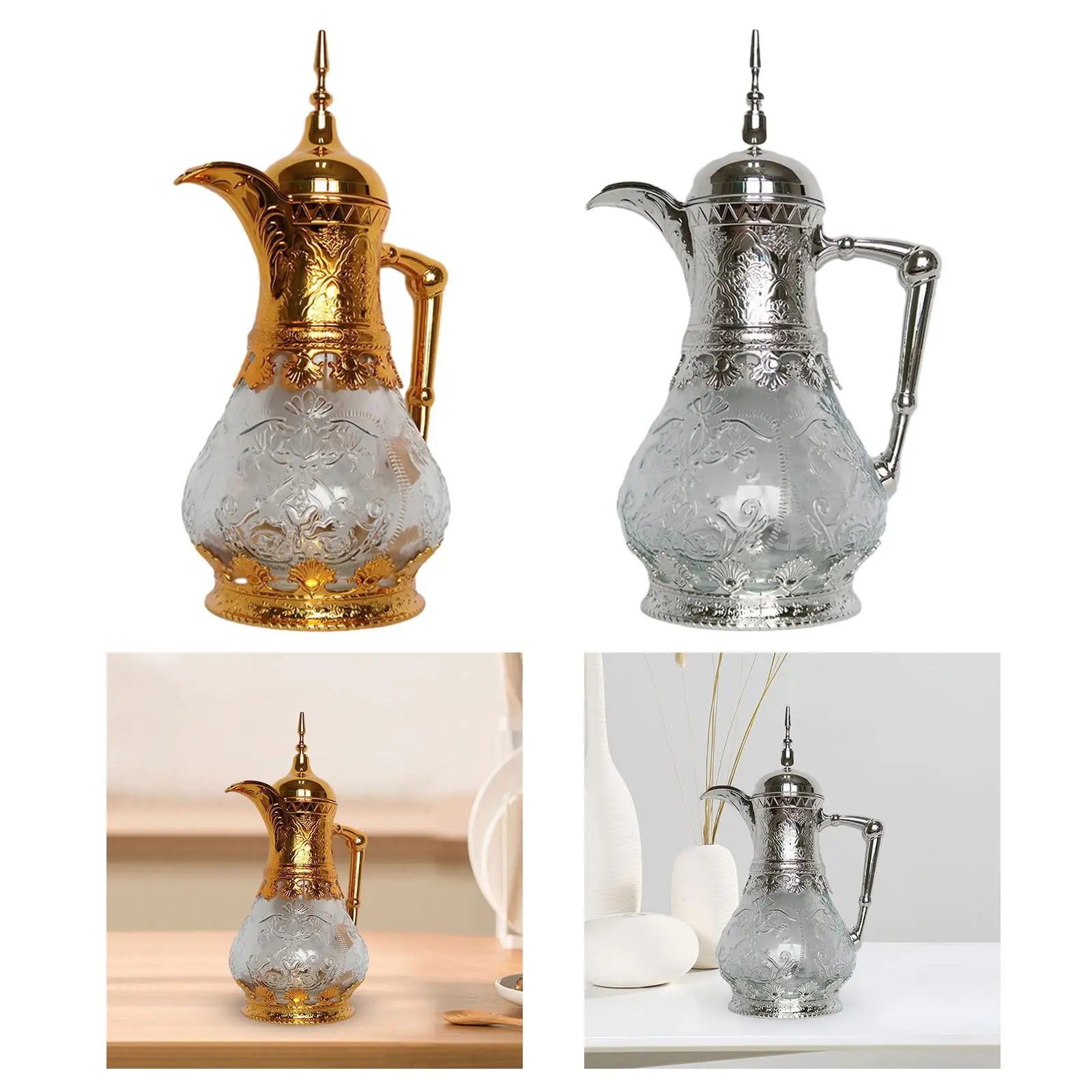 Arabic Style Coffee Pot Comfortable Handle Hot Cold Water Bottle Thermal Coffee Pot for Kitchen Gatherings Camping Party Tea