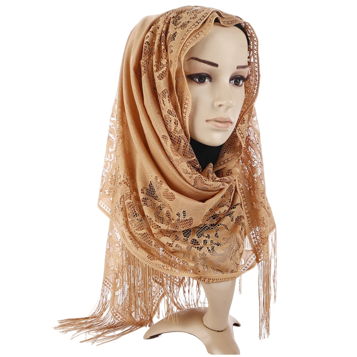 

Lace Rose Elegant Long Scarf Women Fashion Shawl Wraps Summer Solid Color Stoles Foulard New Style Female Shawl 170*60cm