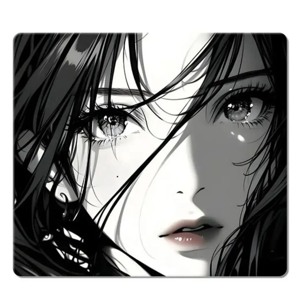 

Стеклянный коврик для мыши Black Girl Sora, игровой коврик для мыши, индивидуальный узор, закаленный гладкий коврик для игрового стола, Fps, киберспортивный офисный игровой коврик