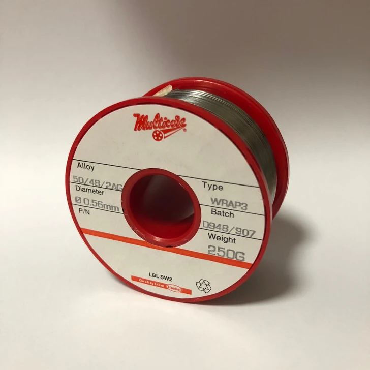 Multicore LOCTITE Solder Wire, Silver Containing Solder, 50Sn/48Pb/2Ag,0.56mm Wire DiameterAudio Wire Solder Wire
