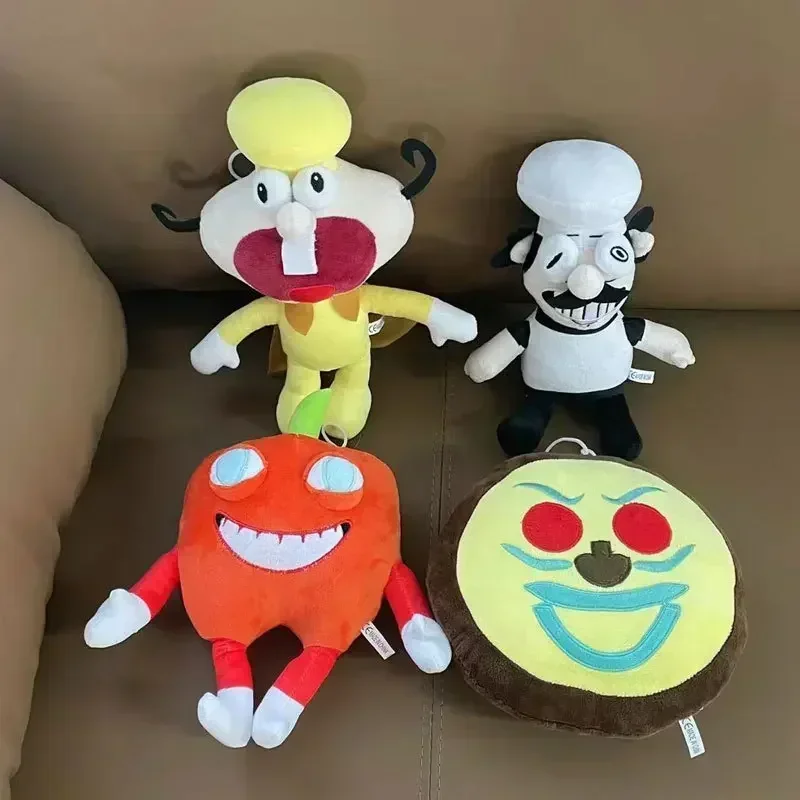 Pizza Tower ของเล่นตุ๊กตายัดไส้การ์ตูนนางสาวมะนาวและ Mr. Tomatos Peppino ตุ๊กตาตุ๊กตาเกม Plushie วันเกิดคริสต์มาสของขวัญ
