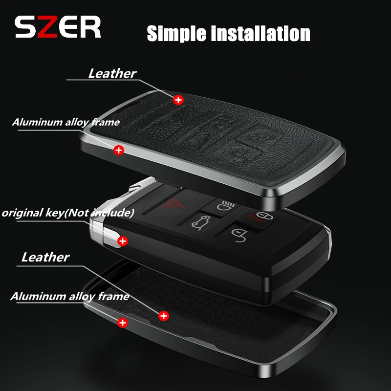 Alloy Leather Car Key Case Cover For Land Rover Range Rover Sport Evoque Freelander For Jaguar XF XJ XE XJL XF Shell Accessories - view 4