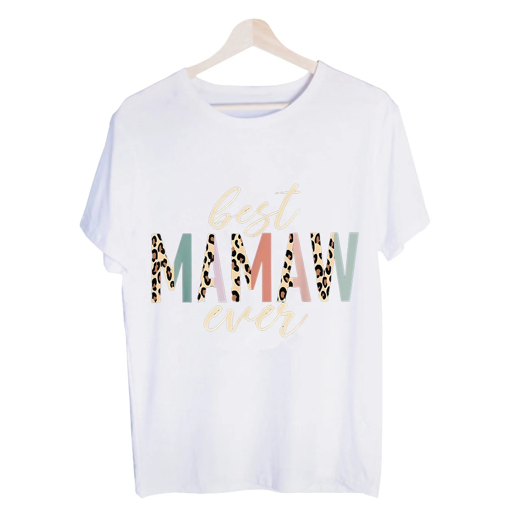 Women's Leopard Letter Print Graphic Tee, Casual Short Sleeve T-Shirt for Daily Wear and Family Gatherings