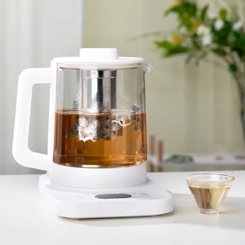 EMPEREUR Glass Teapot with Metal Filter Thick Heat Resistant Borosilicate for Black Scented Tea Brewing Household Kitchenware