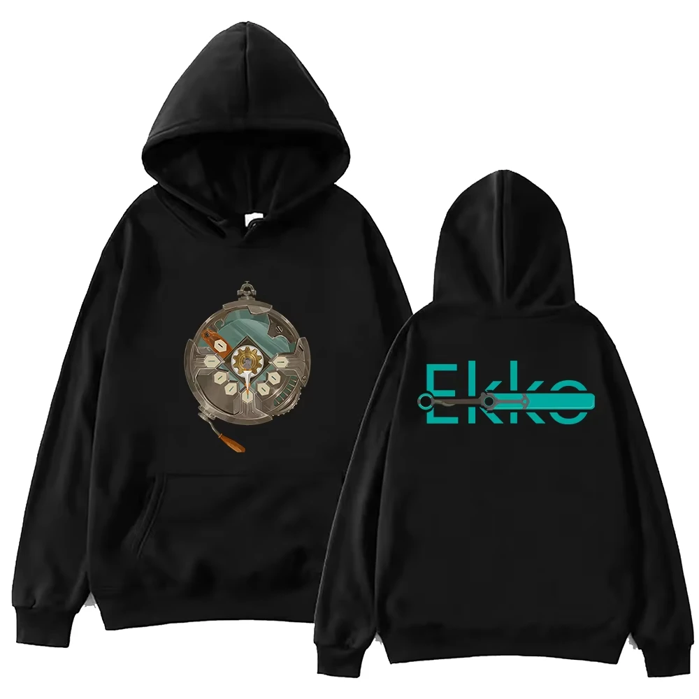 Hot Anime Arcane Ekko Graffiti Hoodie Harajuku Men Women Pullover Tops Oversized Clothing Trend Streetwear Sweatshirt Fans Gift