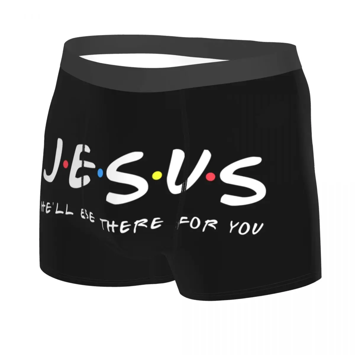 Custom Jesus He'll Be There For You Underwear Stretch Christian Religious Boxer Briefs Shorts Panties Soft Underpants For Male