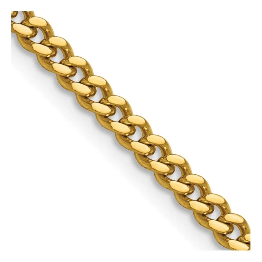 

Chisel Stainless Steel Polished Yellow IPplated 4mm 24 inch Curb Chain