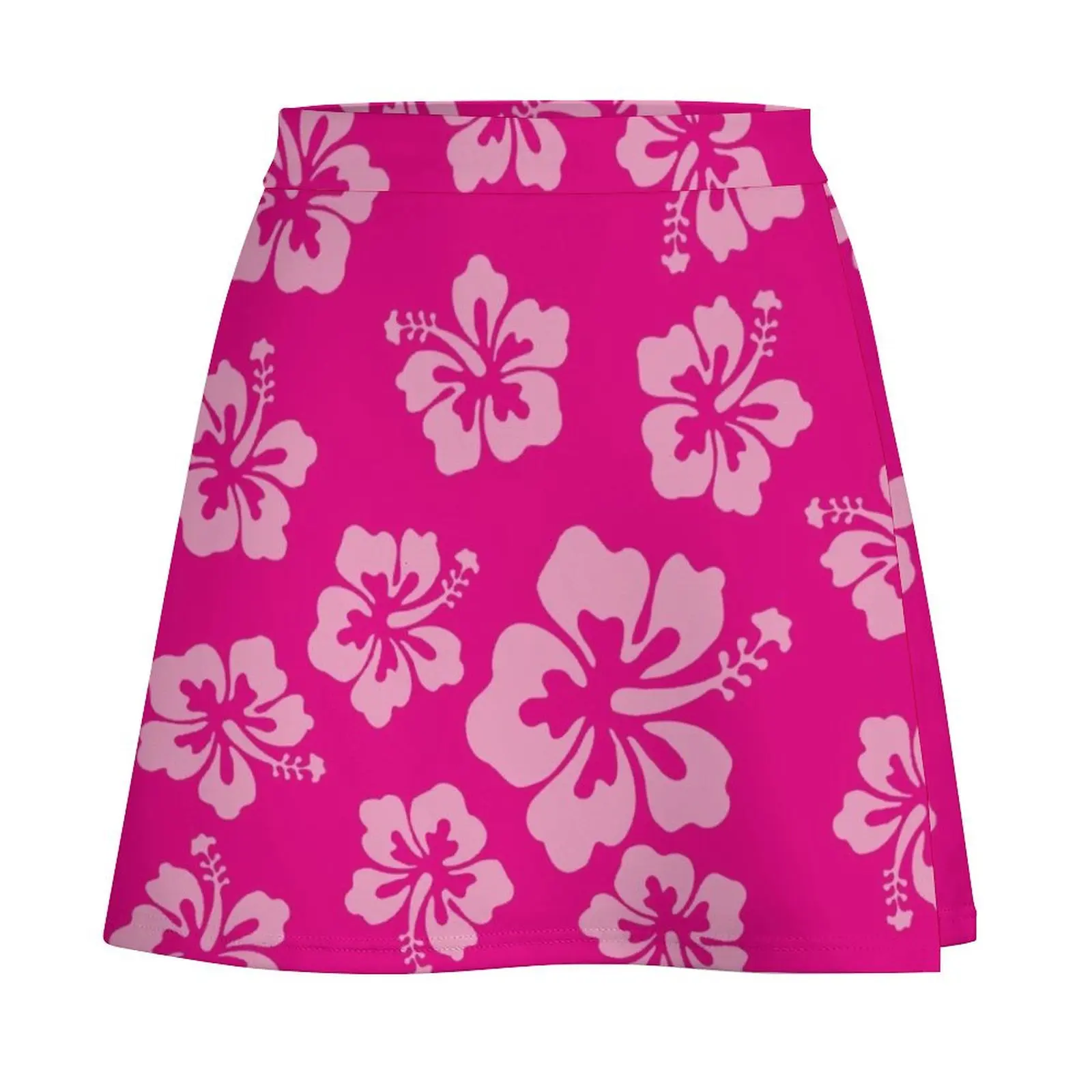 Bright Pink Hibiscus Hawaiian Flower Aloha Mini Skirt Women skirt korean luxury clothing skirts for woman Mini Skirt
