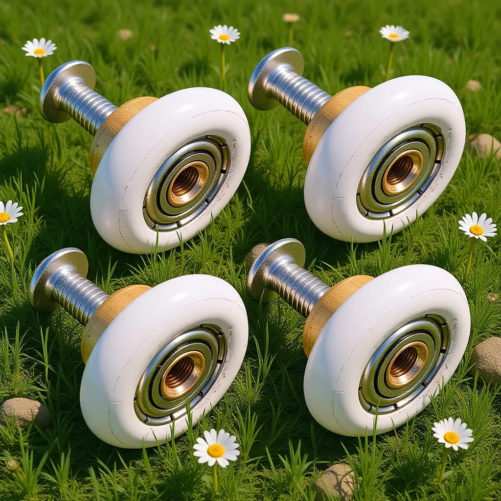 

Комплект из 4 роликов для душевых дверей, замена для раздвижных стеклянных дверей, нейлоновые колесики с медным валом, устойчивые к ржавчине, плавное скольжение