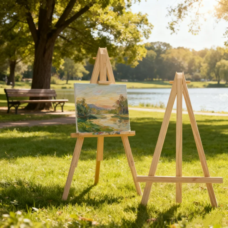 

J78A Natural Wood Mini Easel Frame Tripod Display Meeting Wedding Table Number Name Card Stand Display