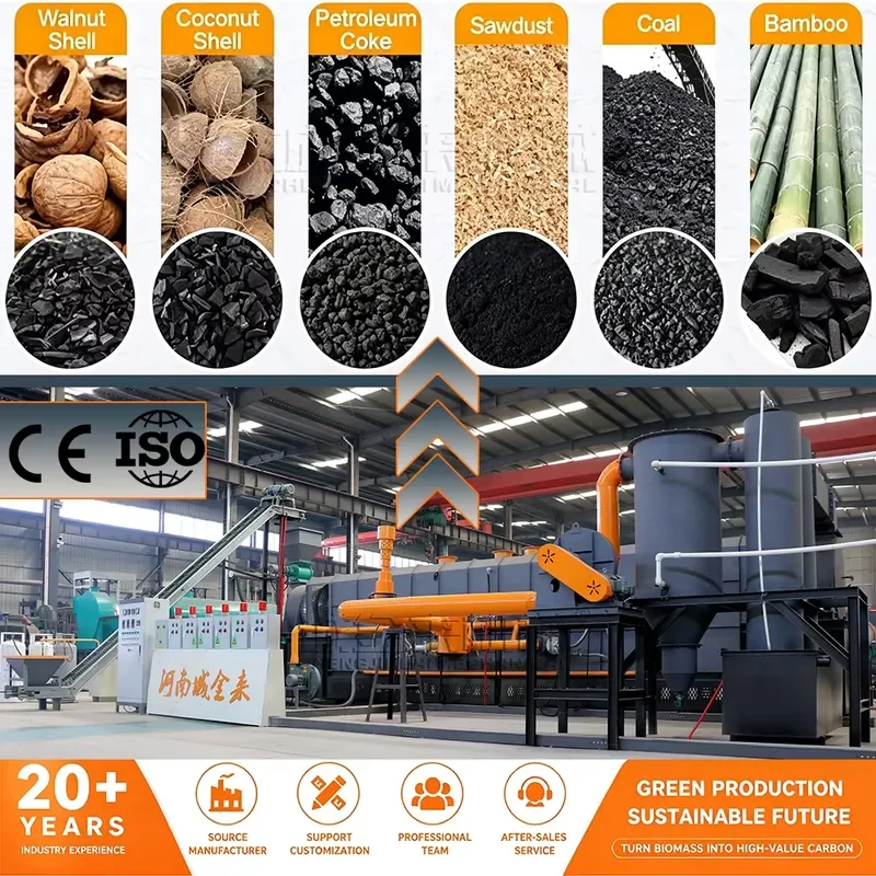 High Efficiency Coconut Shell Briquette Smokeless Carbonization Furnace Biochar Pyrolysis Equipment Rice Husk Carbonization
