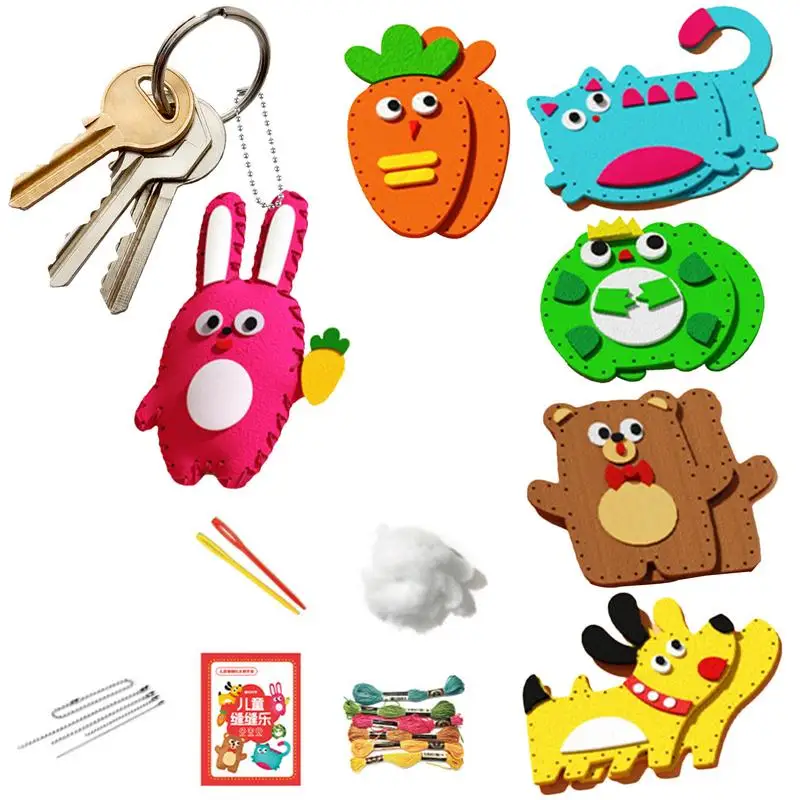 Educational Sewing Set Kids Felt Craft Kits Skill Building Set Animal Toys Gifts DIY Kids Craft And Sew Set Crafty Start