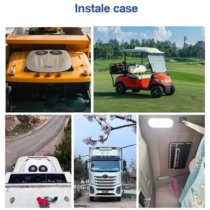 الكل في واحد بطارية السيارة مكيفات الهواء الكهربائية لوقوف السيارات 12 فولت 24 فولت الجمعية لشاحنة فان #4