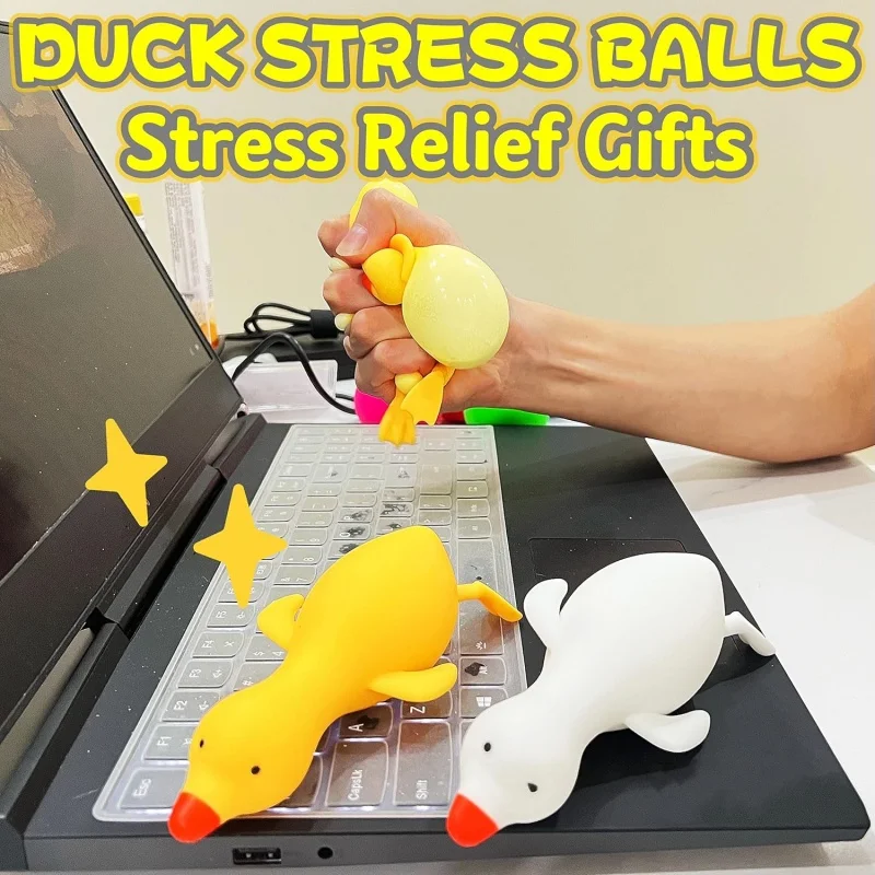 Dehnbare Stressbälle, Riesige Enten-Spielzeugfiguren zum Quetschen, Angstlindernde Knetbälle für Erwachsene, ADHS-Sensorikspielzeug, Geschenk – Detail 3