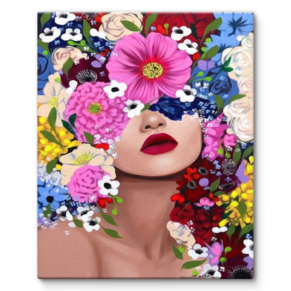 

SDOYUNO Paint By Numbers Flower Woman Colorful poster dog simple digital oil painting Art Supplies Adults Crafts Kits Handmade