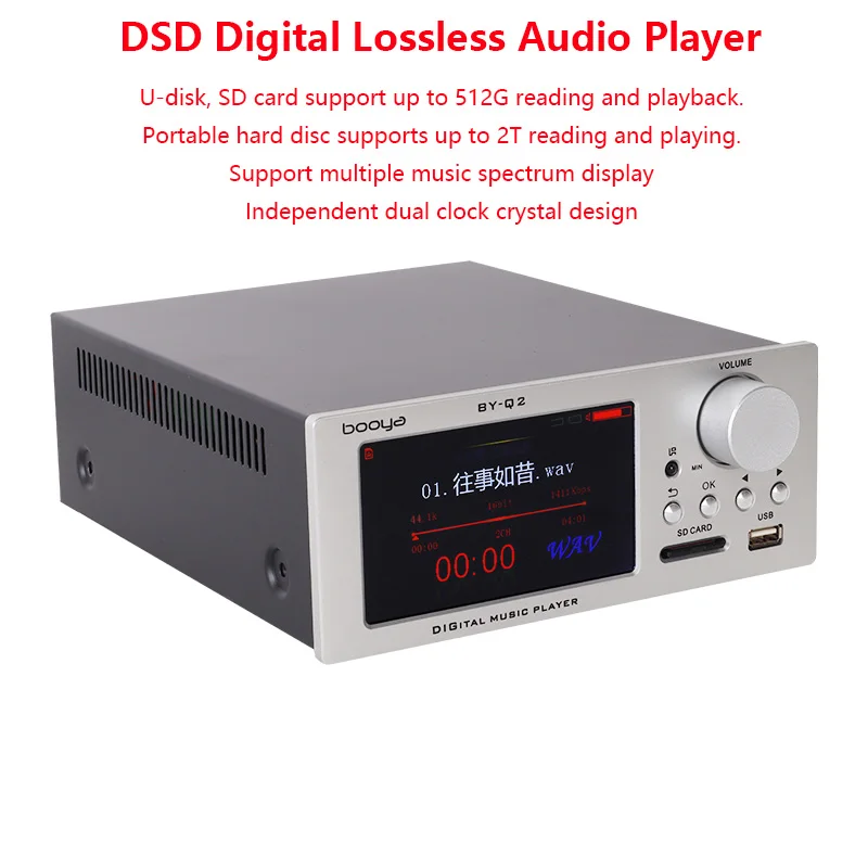 

HIFI Digital Audio Player Dual AK4493EQ DAC 4.7’ Screen Lossless Music Turntable DSD512 64BIT 384KHz Decode Output Bluetooth 5.0