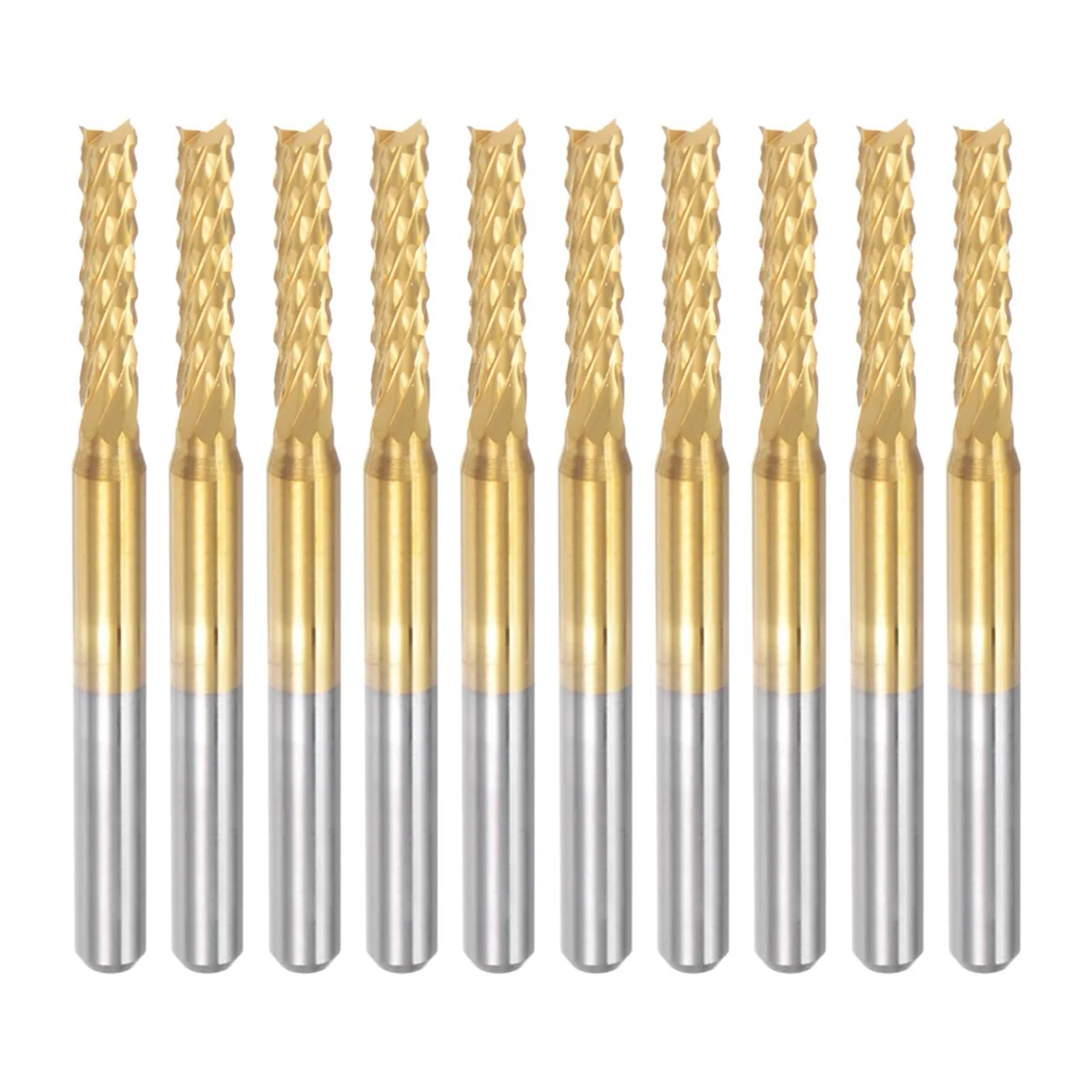 

10PCS Titanium Coat Carbide End Mill Engraving Milling Cutter CNC Router Bits for PCB Machine, 1/8 Inch Shank 2.5Mm