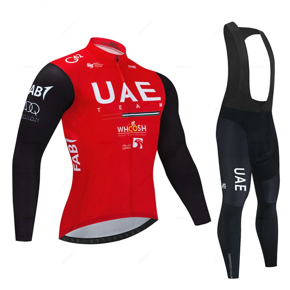 2023 Uae Autumn Cycling Jersey Set Ropa Ciclismo Spring Man Long Sleeve Bicycle Clothing MTB Jersey Bicicleta Maillot Culotte