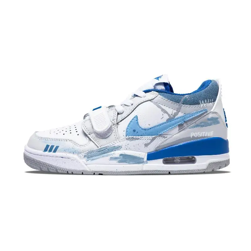 【Customize】Jordan Legacy 312 Vintage Basketball Shoes Men Low-top Blue/white Sneakers shoes HJ3480-140