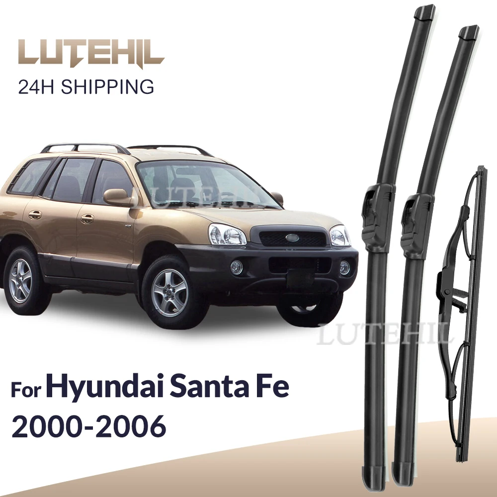 

For Hyundai Santa Fe SM 2000-2006 2001 2002 2003 Wiper Front&Rear Wiper Blades Windshield Windscreen Window Brushes 22"+20"+13"