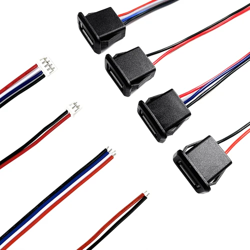 Imagen 2 del producto 1 ~ 10 Uds 2 pines 4 pines USB 2,0 conector de alimentación hembra 2P 4P USB 2,0 conector de puerto de carga interfaz de datos con Cable enchufe de cargador USB