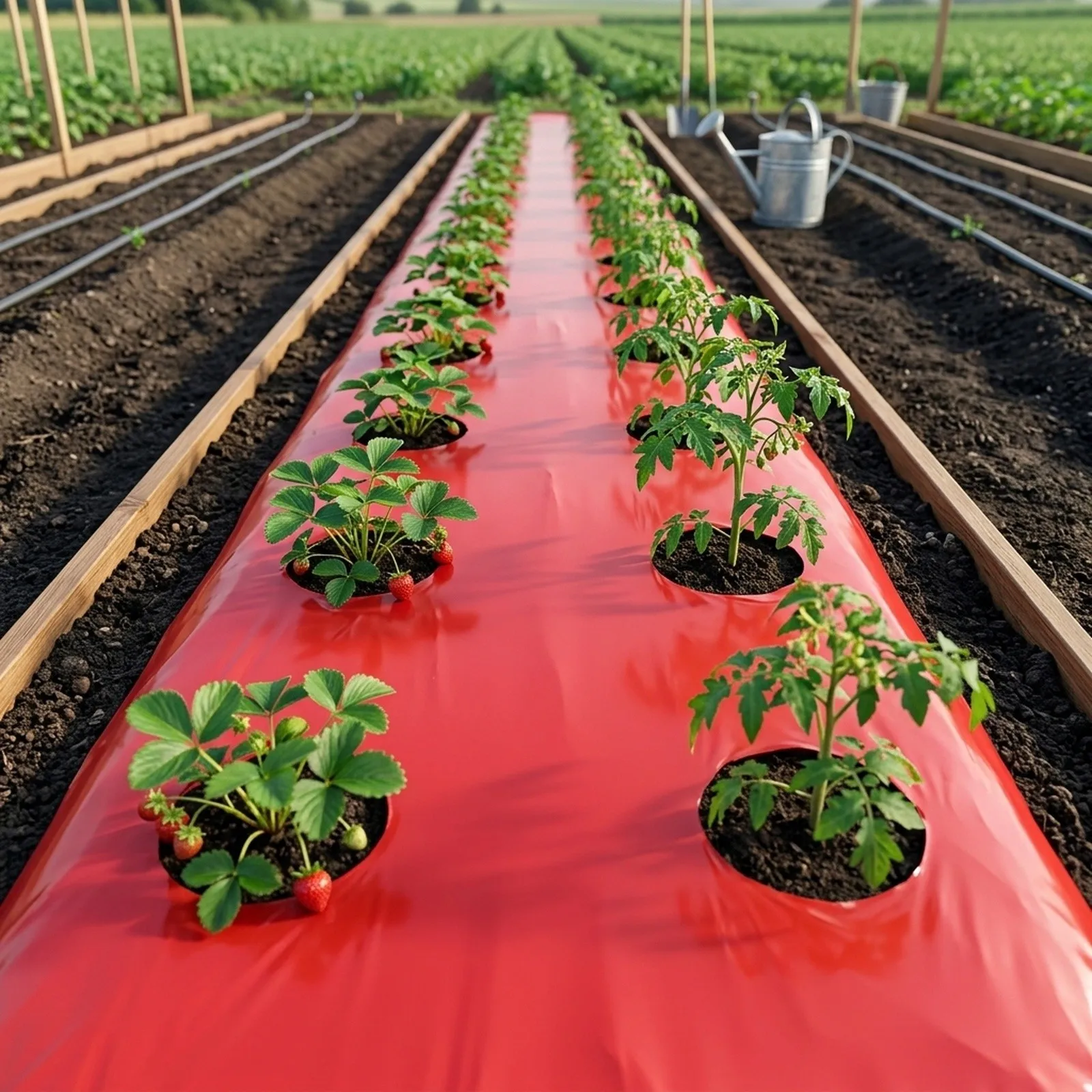 Agriculture Crops Garden Plastic Film Reflects Red Light Enhanced Plant Growth Garden Mulch Film Clean Planting Environment