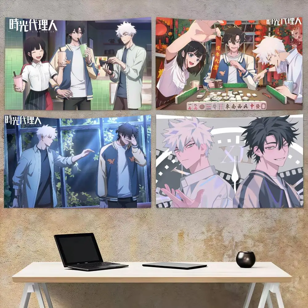 Suspense Anime L-Link Click Tapestry Aesthetic Wall Hanging Decor Microfiber Fabric Art for Bedroom Living Room Home