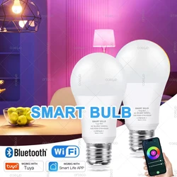 Tuya E27 Smart Led Light Bulb AC 85-265V 15W Bluetooth WiFi E27 Alexa Led Lamp Smart Life APP Control Dimmable Smart Led Bulbs