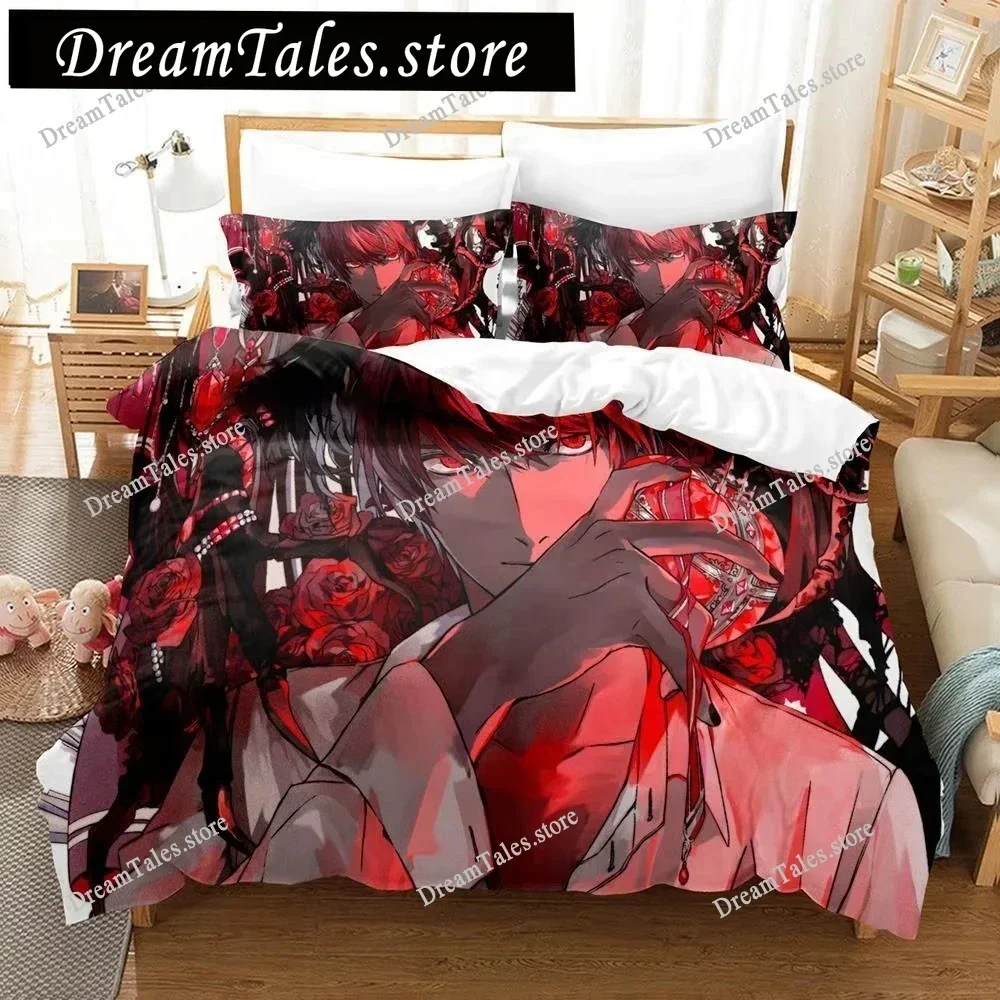 Exquisite 3D Cartoon Death Note Wallpaper Print Bedding Set Duvet Cover Comforter Bed Youth Kids Girls Boys Gift741