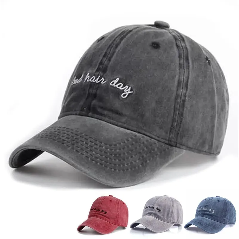 Fashion Letter Embroidery Wash Baseball Caps Spring and Autumn Outdoor Adjustable Casual Hats Sunscreen Hat