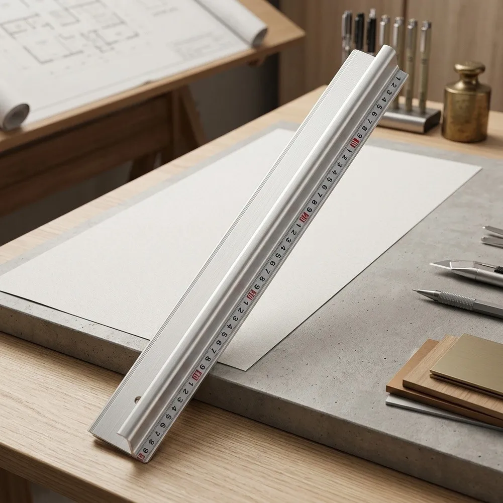 For Precise Line Drawing Aluminum Cutting Ruler Cutting Ruler Optimized Workspace Efficiency 0.1cm Measurement Accuracy
