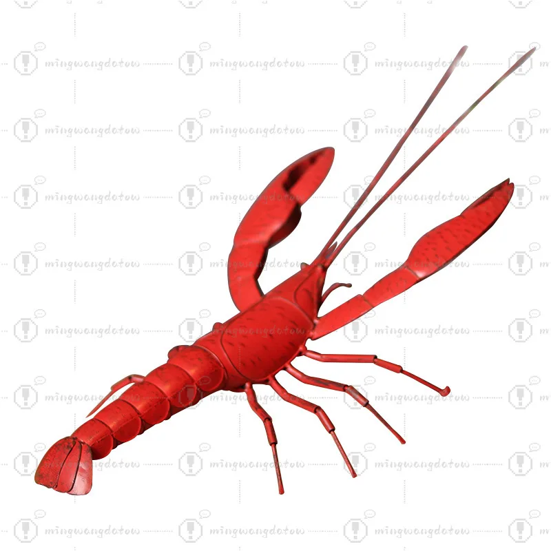 Large Simulation Lobster Model Pendant, Handmade Wrought Iron Craft, Seafood Restaurant & Home Decor Ornament