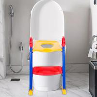 Potty Toilet Foldable ,Training Seat Handle Adjustable Sturdy with Step Stool Ladder for Infant