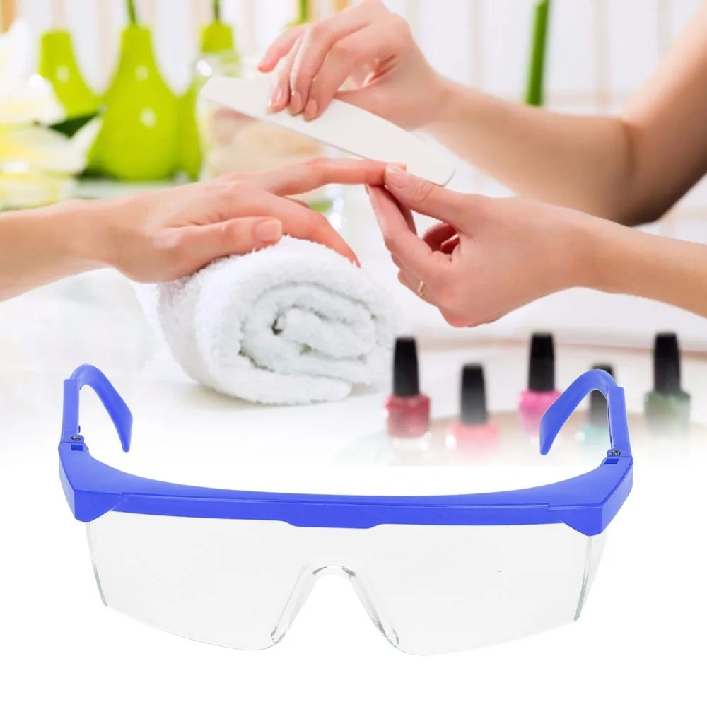 Blue Color Nail Art Anti UV Glasses Adjustable Temples Unisex Frame Manicure Protective Glasses Lightweight Retractable Arm