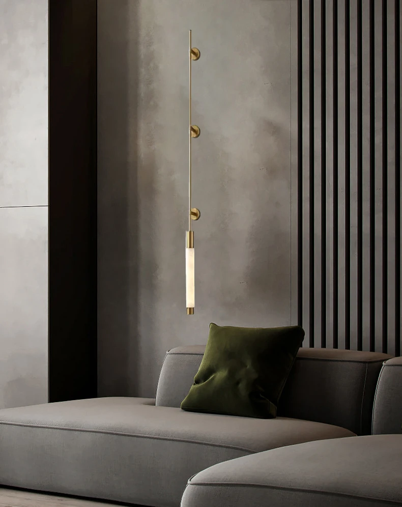 Simple Natural White Marble Wall Light Copper