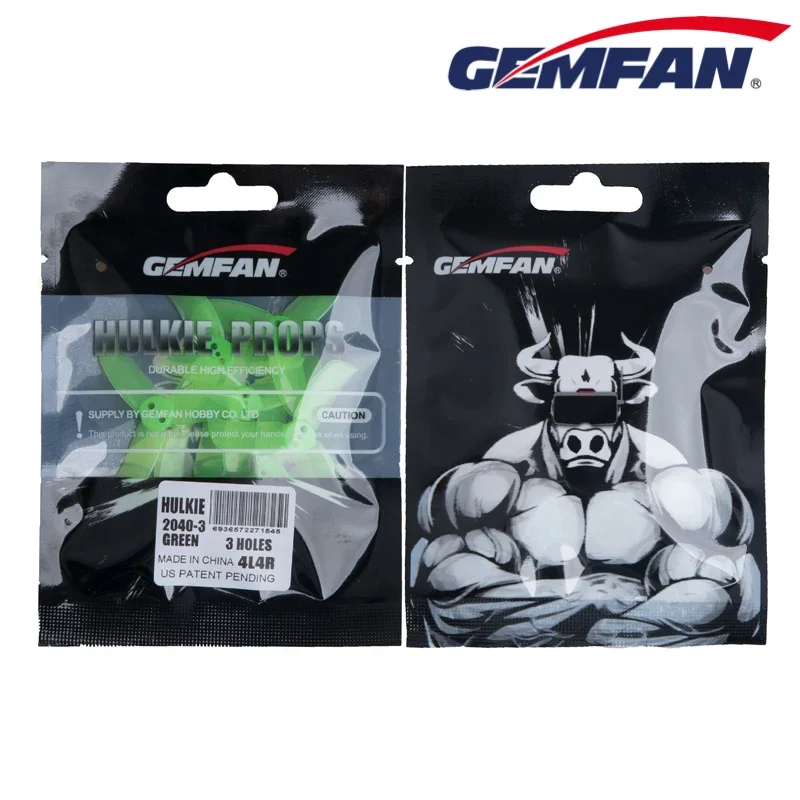 4 Pary Gemfan Hulkie 2040 3-łopatowe Mini Śmigła CW/CCW - Wysoka Wydajność dla Mini RC Multirotora, Drona Wyścigowego FPV, PC