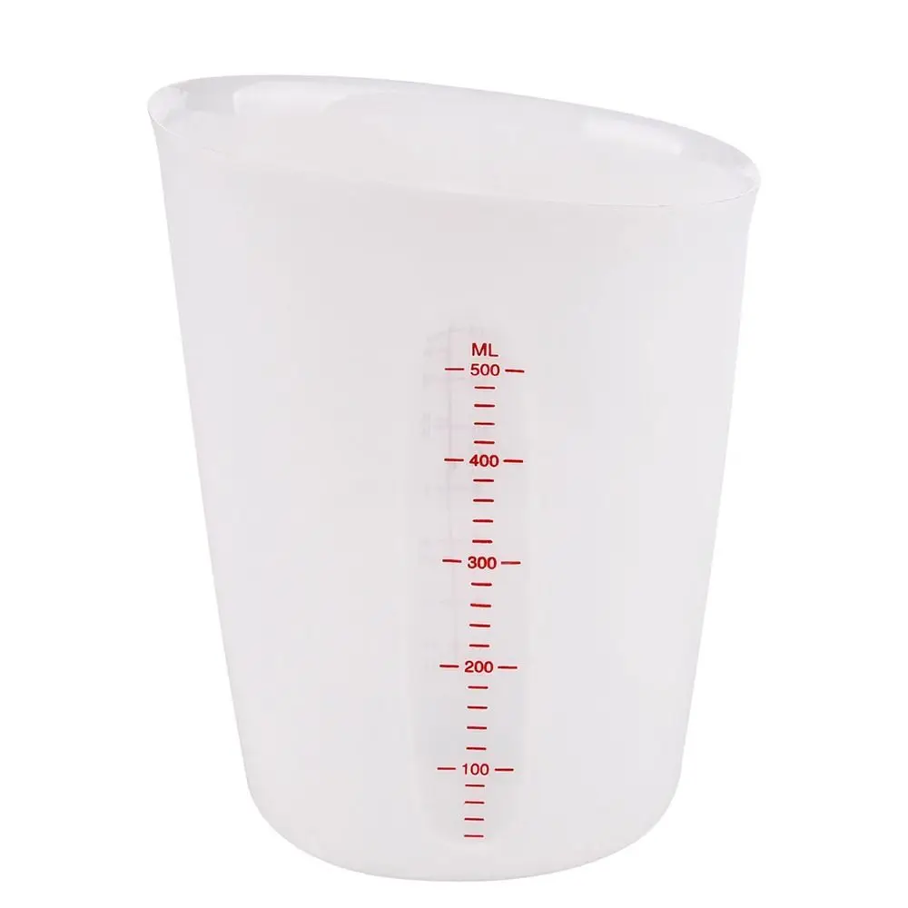 1Pcs Transparent Silicone Measuring Cup with Scale DIY Gypsum Plaster Epoxy Resin Glue Mixing Cup Heat Resistant 125/250/500ml