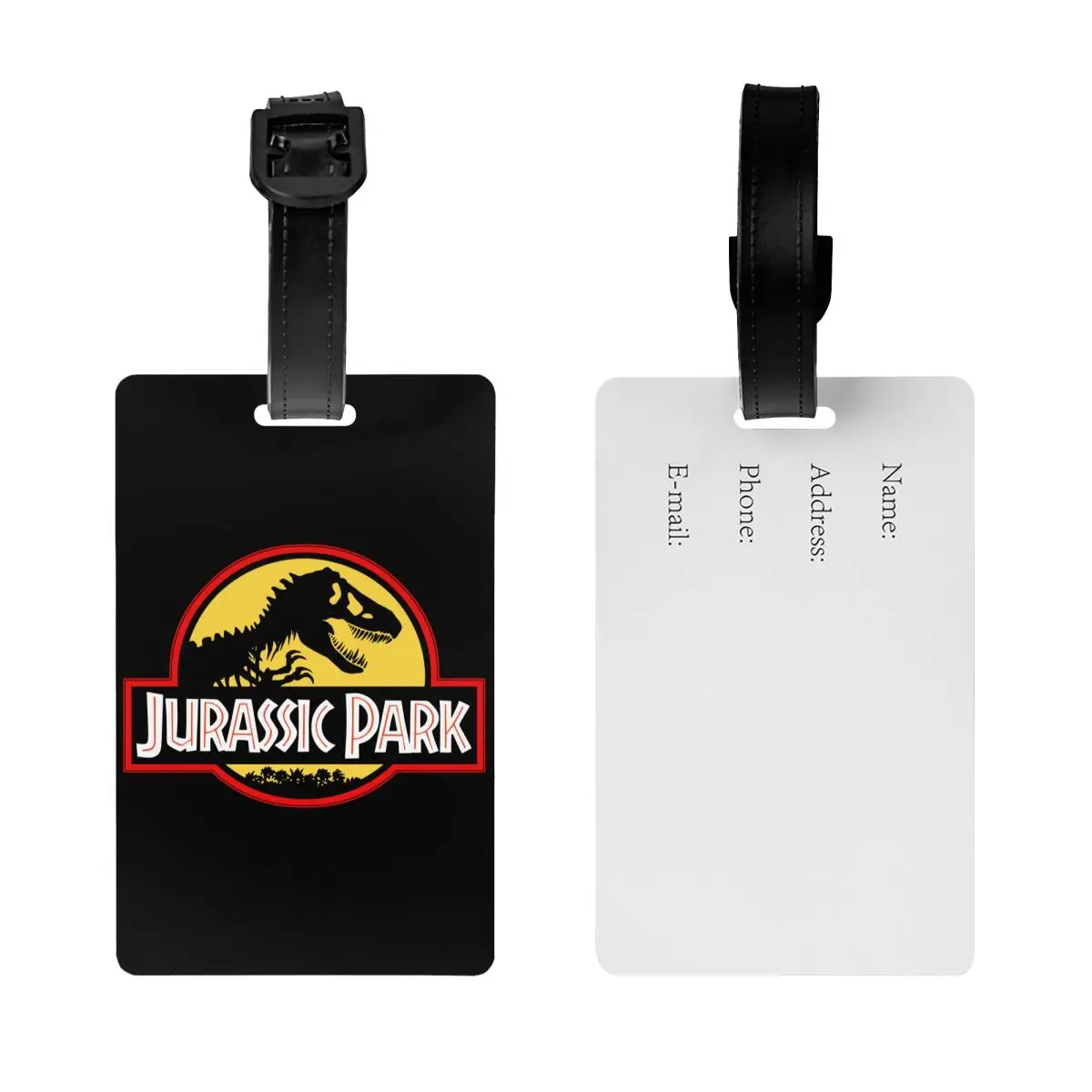 Jurassic Park Tag Bagagem com Impressão Dinossauro, Capa de Privacidade, Nome ID Card, Custom Bagagem Tags