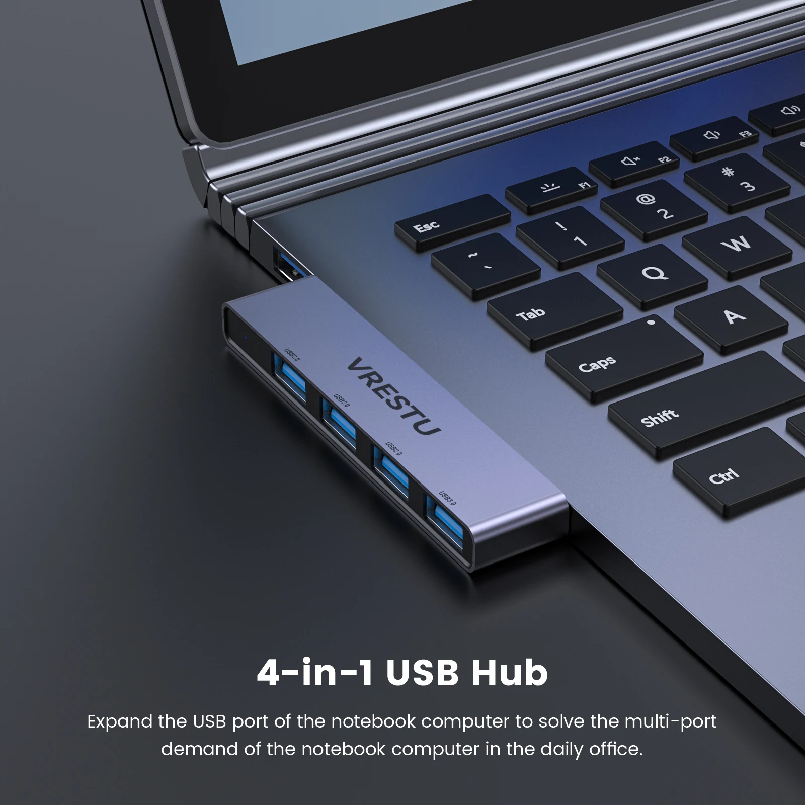 USB to 4 USB 2.0 3.0 HUB Multi Port OTG Expansion 4 in 1 Docking Station for PC Laptop Notebook Computer PC USB Data 5G Hi-speed