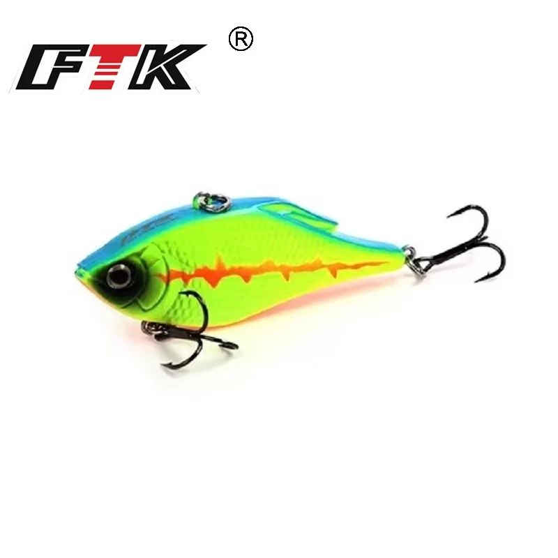 FTK 15g 73mm Vibration Fishing Lure Hard Bait Sinking VIB Artificial Jerkbait Wobbler Pike Bait Fishing Tackle