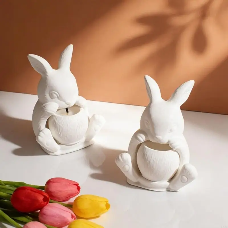 Silicone Rabbit Holding Cup Mold For Epoxy Resin Craft Making Unique Home Decoration Jewelry Tool