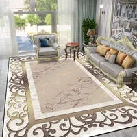 Golden Luxury European Large Carpet for Living Room Sofa Table Beside Rug for Bedroom Washable Soft Floor Mat Decoration Home 러그