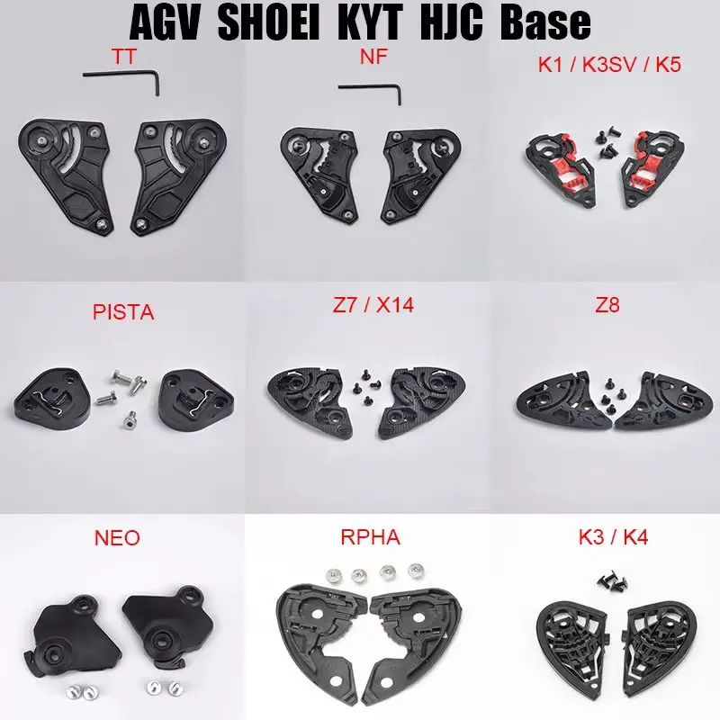 

Helmet Gear Base Parts Fit for SHOEI Z7 X14 Z8 RPHA KYT NEO Cascos Moto AGV PISTA 1 Pair Gear Base Plate Helmet Accessories