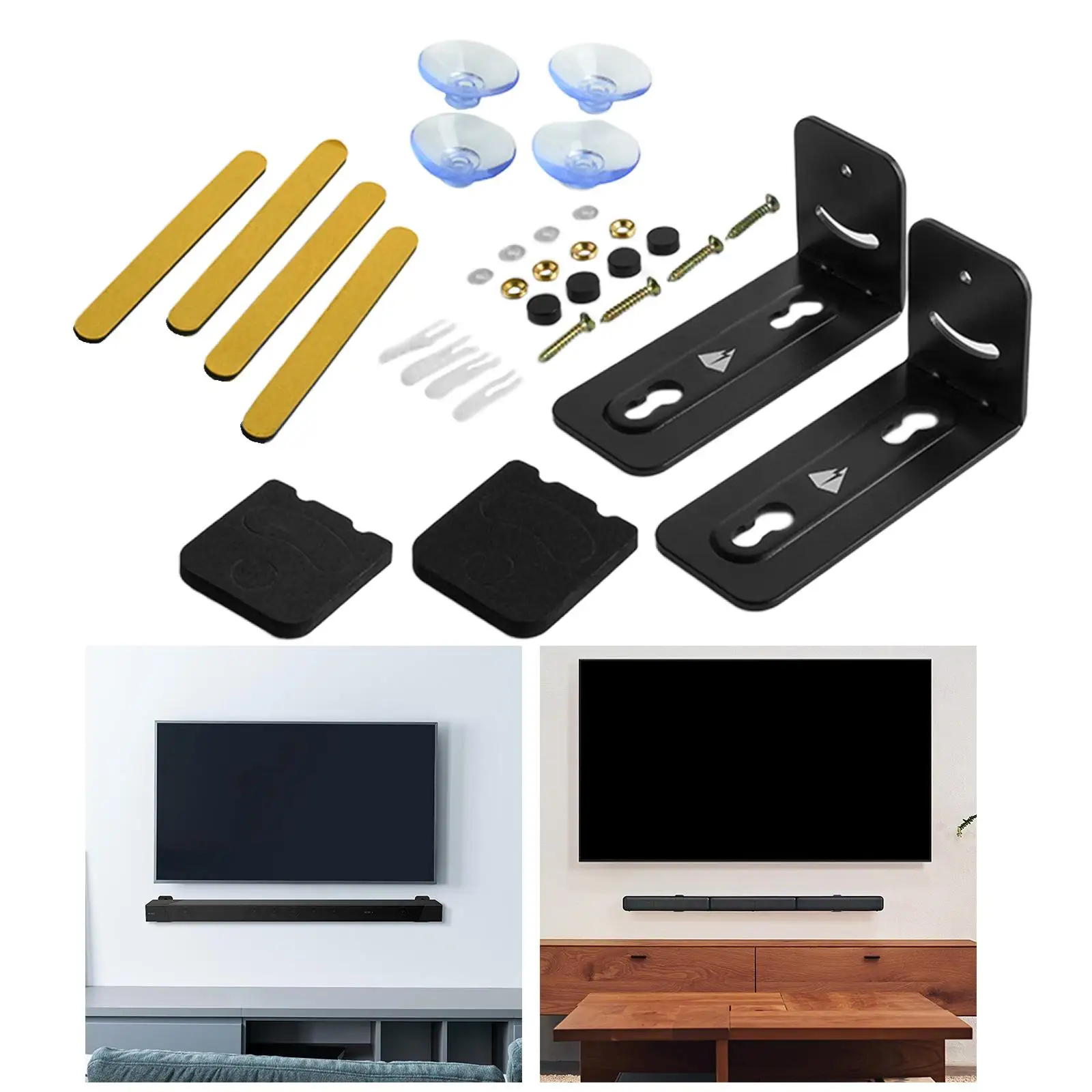 Sound Bar Mount Kit Anti- Wall Mount Bracket under TV for Wall Mounting