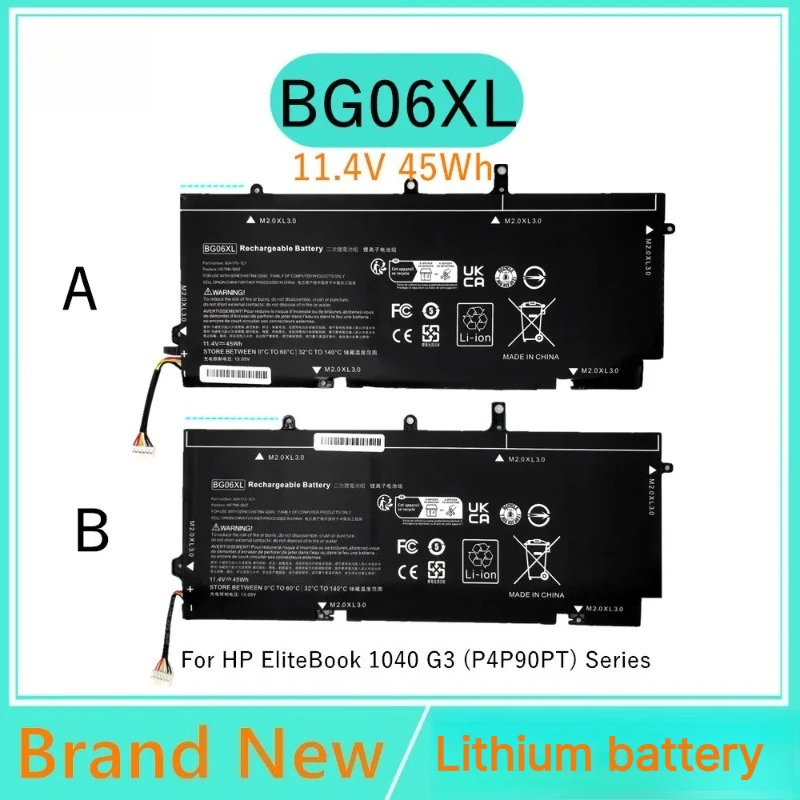 Аккумулятор для ноутбука 11.4V BG06XL для HP EliteBook 1040 G3 (P4P90PT) серий HSTNN-IB6Z HSTNN-Q99C 804175-1B1 804175-181 804175-1C1